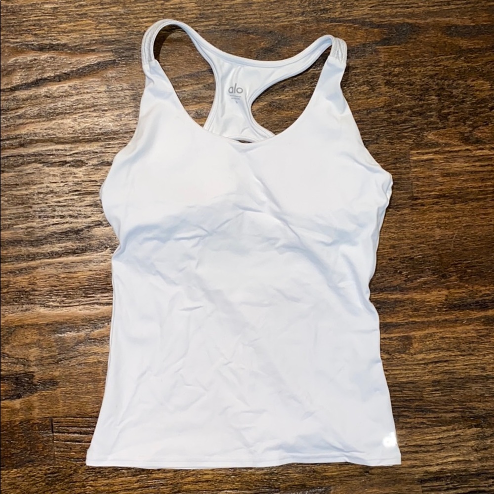 White alo Tank Top with Padding